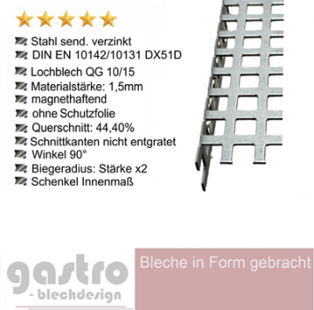 Kantenschutz Winkel aus Stahl verzinkt 1,5 mm